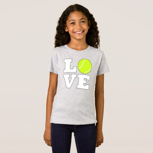 Tennis LIEBE Niedlich Girls Tennis Player oder Fan T-Shirt (Vorne ganz)