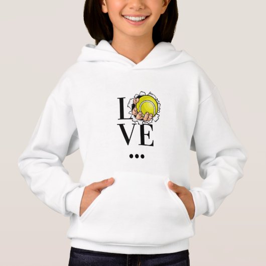 Tennis Liebe Niedlich Sports Player Geschenk Hoodie (Vorderseite)