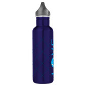 Tennis Liebe Personalisiert Bright Cyan Blue Edelstahlflasche (Links)
