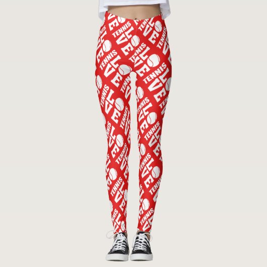 Tennis Liebe Print Leggings (Vorderseite)