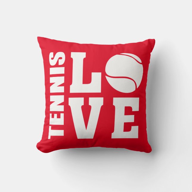 Tennis Liebe Red Kissen (Vorderseite)