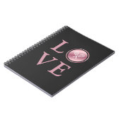 Tennis Liebe Rosa Rose Typografie Niedliche Racket Notizblock (Linke Seite)