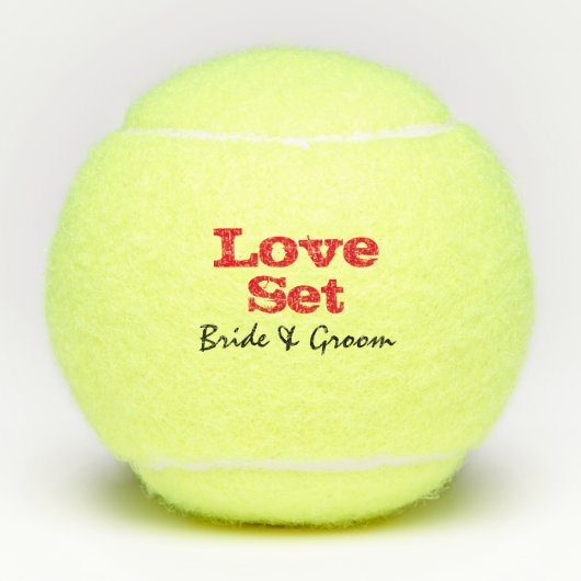 Tennis Liebe Set Braun und Bräutigam Hochzeitsfest Tennisbälle (Vorderseite)