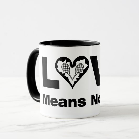 Tennis-Liebe Tasse (Vorderseite Links)