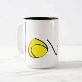 Tennis-Liebe-Tasse Zweifarbige Tasse (Vorderseite Links)