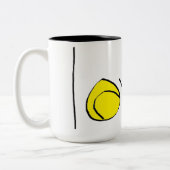 Tennis-Liebe-Tasse Zweifarbige Tasse (Links)