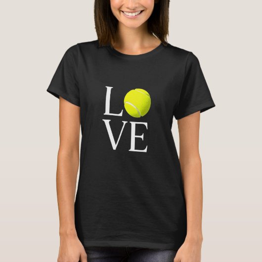 Tennis Liebe Tennis Liebe Tennis Ball Liebe T-Shirt (Vorderseite)