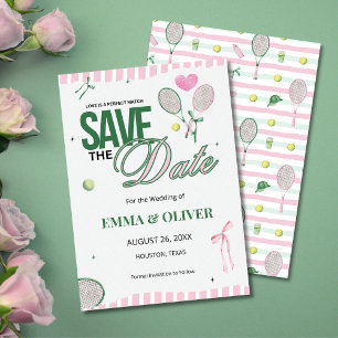 Tennis Liebe Termin vormerken Hochzeitseinladung Einladung