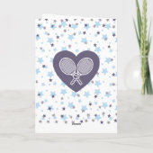 Tennis-Liebe überquert Rackets Personalisiert Roma Karte (Rückseite)