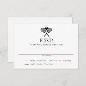 Tennis Liebe Wedding RSVP Karte (Vorne/Hinten)