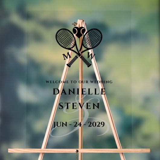 Tennis Liebe Willkommen Acrylschild (Neutral)