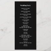 Tennis Liebhaber der Hochzeitsfeier Programm (Rückseite)