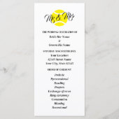 Tennis Liebhaber der Hochzeitsfeier Programm (Vorderseite)