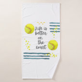 Tennis Life ist besser auf dem Platz Aquarell Badehandtuch (Badehandtuch)