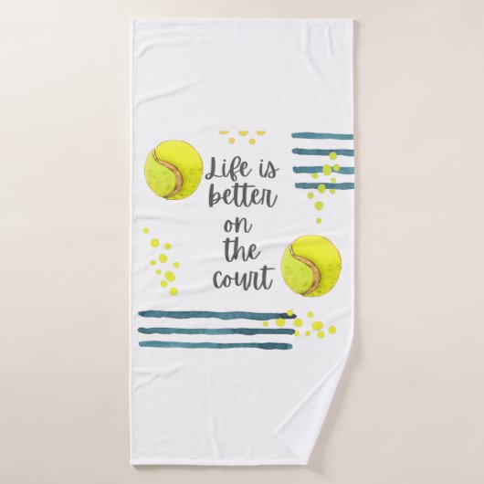 Tennis Life ist besser auf dem Platz Aquarell Badehandtuch (Badehandtuch)