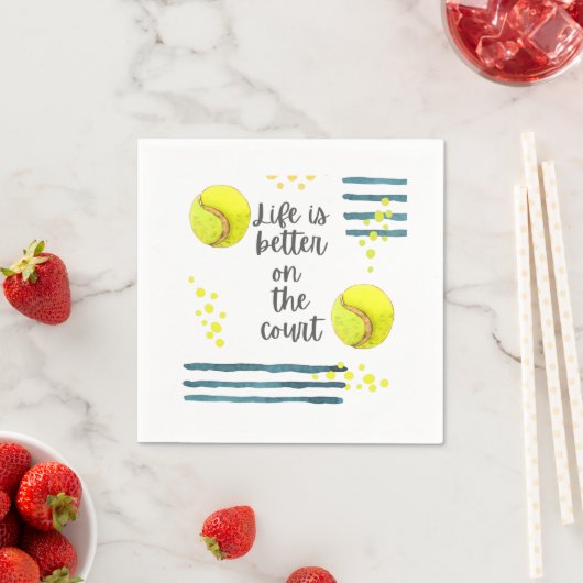 Tennis Life ist besser auf dem Platz Aquarell Serviette (Beispiel)