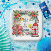 Tennis Life ist besser auf dem Platz Weihnachts-Pa Pappteller (Party)