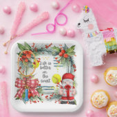 Tennis Life ist besser auf dem Platz Weihnachts-Pa Pappteller (Party)