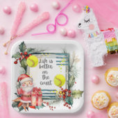 Tennis Life ist besser auf dem Platz Weihnachts-Pa Pappteller (Party)