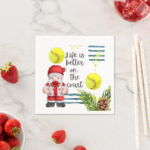 Tennis Life ist besser auf dem Platz Weihnachts-Pa Serviette (Beispiel)
