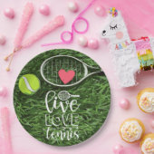 Tennis Live Liebe Tennis mit Ball und Schläger  Pappteller (Party)
