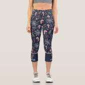 Tennis-Logo Winterweihnachtsdrucken Eigener Text Capri Leggings (Vorderseite)