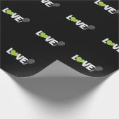 Tennis "Love" Tennisschläger Geschenkpapier (Ecke)