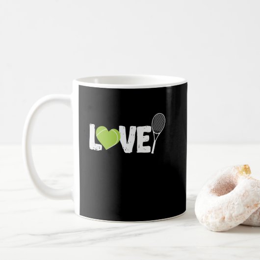 Tennis "Love" Tennisschläger Kaffeetasse (Mit Donut)
