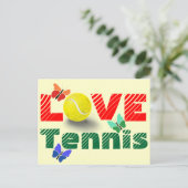 Tennis Love Valentine’s Day Feiertagspostkarte (Stehend Vorderseite)