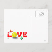 Tennis Love Valentine’s Day Feiertagspostkarte (Rückseite)