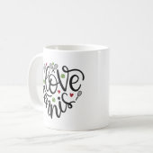 Tennis Lover I Love Tennis Heart Kaffeetasse (Vorderseite Links)