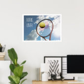 Tennis Lover, Racket und Ball in Air Poster (Heimbüro)