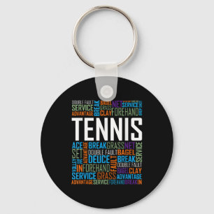 Tennis Lover Words T Shirt Geschenk für Spieler un Schlüsselanhänger