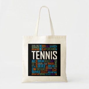 Tennis Lover Words T Shirt Geschenk für Spieler un Tragetasche