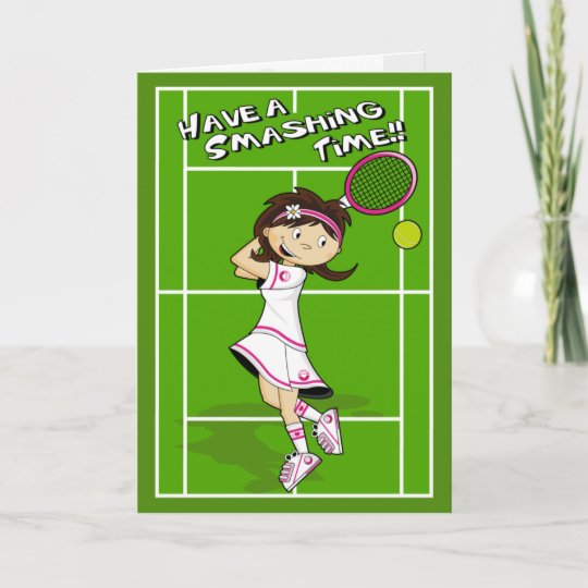 TennisMädchenGeburtstagsKarte Karte Zazzle.de