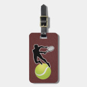 Tennis - male player and ball Personalize Gepäckanhänger (Vorderseite vertikal)