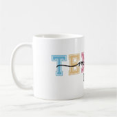 Tennis-Mama farbenfroh und Niedlich Kaffeetasse (Links)