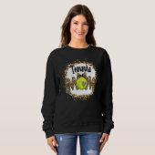 Tennis Mama Leopard gebleicht Mama Mama Muttertag Sweatshirt (Vorne ganz)