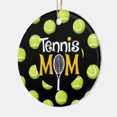Tennis-Mama mit Tennisball Keramik Ornament (Links)
