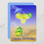Tennis Margarita Geburtstagsparty Einladung (Vorne/Hinten)