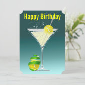 Tennis-Martini-Geburtstags-Party Einladung (Stehend Vorderseite)