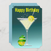 Tennis-Martini-Geburtstags-Party Einladung (Vorne/Hinten)