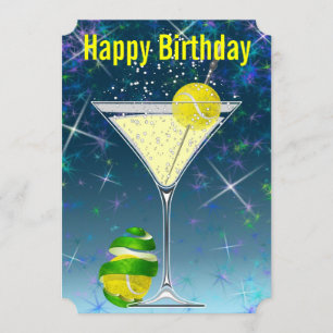 Tennis Martini Geburtstagsparty Einladung