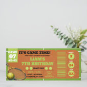 Tennis Match Game Geburtstag TIcket (Stehend Vorderseite)
