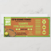 Tennis Match Game Geburtstag TIcket (Vorderseite)