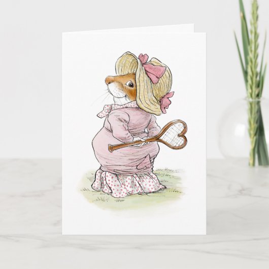 Tennis Match Mouse Liebe Card Karte (Vorderseite)