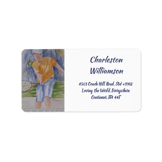 Tennis Match Persönliche Adresse Adressaufkleber (Vorne)