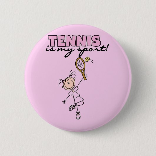 Tennis meine Sport-T-Shirts und Geschenke Button (Vorderseite)