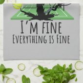 Tennis Mir geht es gut, alles ist gut lustig Geschirrtuch (Gefaltet)