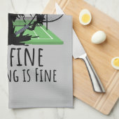 Tennis Mir geht es gut, alles ist gut lustig Geschirrtuch (Viertel Falte)